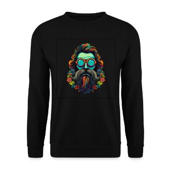 Colorful 70s Flower Power Hippie Design - Unisex Sweatshirt - black - Front - Alina (178cm) & Michal (187cm)