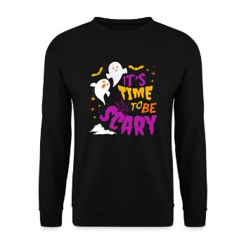 Time to be Scary Halloween Ghosts - Unisex Sweatshirt - black - Front - Alina (178cm) & Michal (187cm)