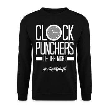Nachtschicht - Unisex Pullover - Schwarz - Vorne - Alina (178cm) & Michal (187cm)