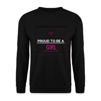 Proud To Be A Girl Grunge - Unisex Pullover - Schwarz - Vorne - Alina (178cm) & Michal (187cm)