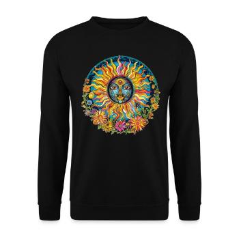 Motif de soleil artistique - Sweat-shirt Unisexe - noir - Devant - Alina (178cm) & Michal (187cm)