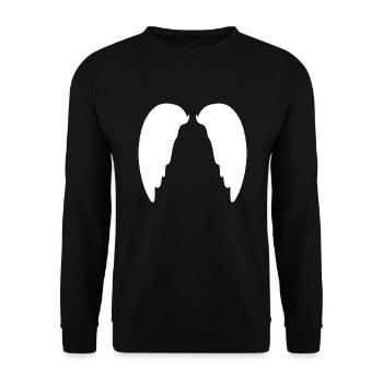wings, flying, symbol, angel - Unisex Sweatshirt - black - Front - Alina (178cm) & Michal (187cm)