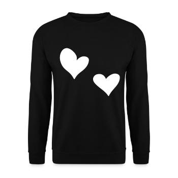 two hearts heart symbol love - Unisex Sweatshirt - black - Front - Alina (178cm) & Michal (187cm)