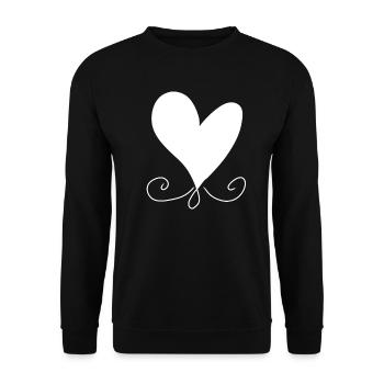 Heart Pattern Icon - Unisex Sweatshirt - black - Front - Alina (178cm) & Michal (187cm)