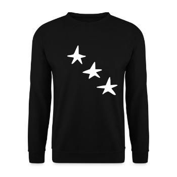 Formen drei Sterne Stern Symbol - Unisex Pullover - Schwarz - Vorne - Alina (178cm) & Michal (187cm)