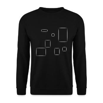 Pattern Square Square Symbols Shape - Unisex Sweatshirt - black - Front - Alina (178cm) & Michal (187cm)