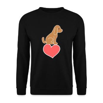 Dog Heart Animal Symbol Animal Love - Unisex Sweatshirt - black - Front - Alina (178cm) & Michal (187cm)