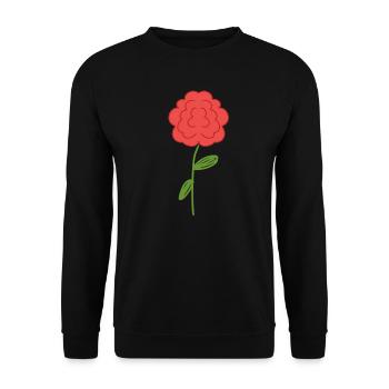 Rose Blume rot symbol - Unisex Pullover - Schwarz - Vorne - Alina (178cm) & Michal (187cm)