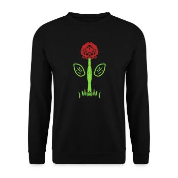 Flower, Rose, Symbol, Shape, Plant - Unisex Sweatshirt - black - Front - Alina (178cm) & Michal (187cm)
