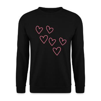 form herzen herz symbol liebe - Unisex Pullover - Schwarz - Vorne - Alina (178cm) & Michal (187cm)
