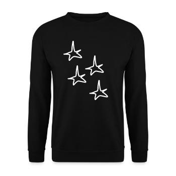 vier sterne stern symbol formen - Unisex Pullover - Schwarz - Vorne - Alina (178cm) & Michal (187cm)