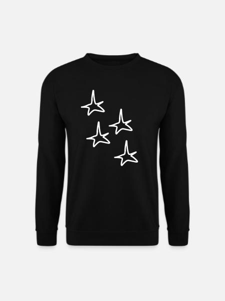 Four Star Star Symbol Shapes - Unisex Sweatshirt - black