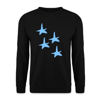vier sterne blau stern symbol - Unisex Pullover - Schwarz - Vorne - Alina (178cm) & Michal (187cm)