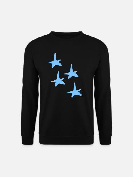vier sterne blau stern symbol - Unisex Pullover - Schwarz