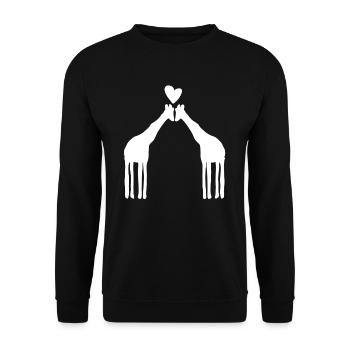 Giraffe Animal Symbol Love Giraffes Animals Heart - Unisex Sweatshirt - black - Front - Alina (178cm) & Michal (187cm)
