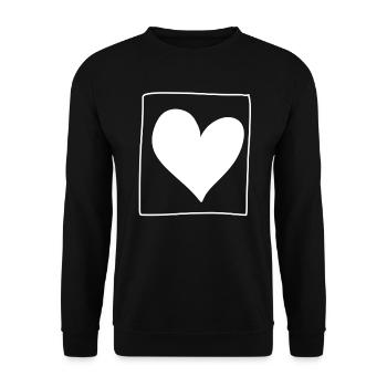 Heart Square Love Shape - Unisex Sweatshirt - black - Front - Alina (178cm) & Michal (187cm)