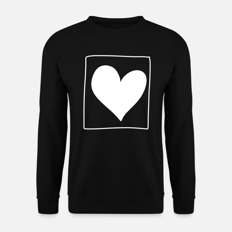 herz quadrat liebe form - Unisex Pullover - Schwarz
