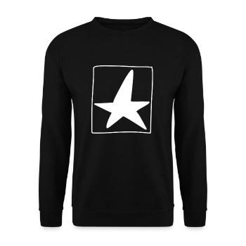 Star Square Symbol Shape - Unisex Sweatshirt - black - Front - Alina (178cm) & Michal (187cm)