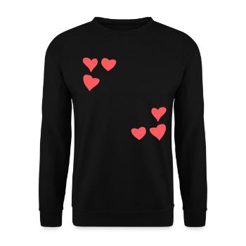 herzen muster rahmen symbol herz liebe rot - Unisex Pullover - Schwarz - Vorne - Alina (178cm) & Michal (187cm)