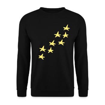 sterne muster gelb stern symbol form - Unisex Pullover - Schwarz - Vorne - Alina (178cm) & Michal (187cm)