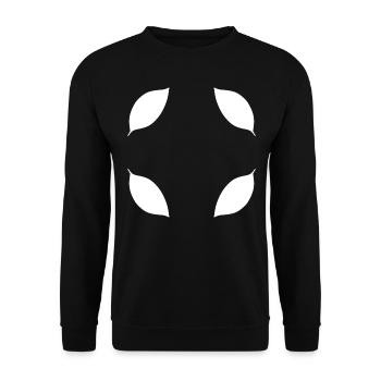 Leaf Frame Shape Four Leaves Natural Green - Unisex Sweatshirt - black - Front - Alina (178cm) & Michal (187cm)