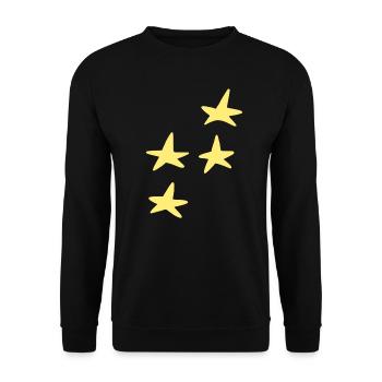 vier gelbe sterne stern symbol form - Unisex Pullover - Schwarz - Vorne - Alina (178cm) & Michal (187cm)