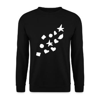 Shapes Symbols Heart Star Circle Square Shape - Unisex Sweatshirt - black - Front - Alina (178cm) & Michal (187cm)