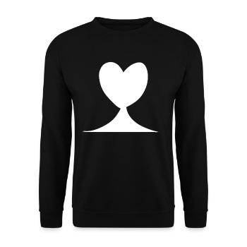Heart love symbol shape - Unisex Sweatshirt - black - Front - Alina (178cm) & Michal (187cm)