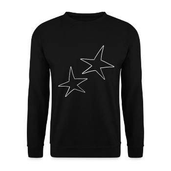 stern symbol form zwei sterne - Unisex Pullover - Schwarz - Vorne - Alina (178cm) & Michal (187cm)