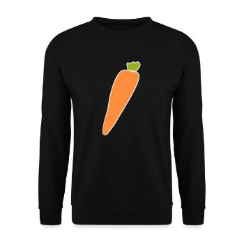 Carrot Symbol Food Orange - Unisex Sweatshirt - black - Front - Alina (178cm) & Michal (187cm)