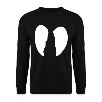 Wings Angel Symbol Shape - Unisex Sweatshirt - black - Front - Alina (178cm) & Michal (187cm)