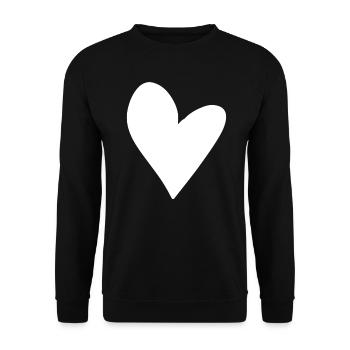 herz symbol form liebe - Unisex Pullover - Schwarz - Vorne - Alina (178cm) & Michal (187cm)