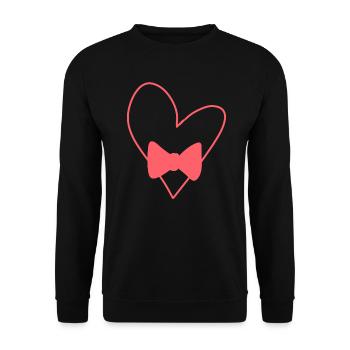 Coeur Symbole Amour Forme Noeud Rose - Sweat-shirt Unisexe - noir - Devant - Alina (178cm) & Michal (187cm)