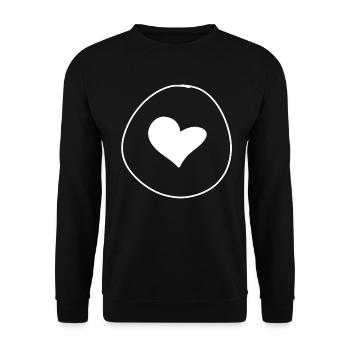 herz form kreis symbol - Unisex Pullover - Schwarz - Vorne - Alina (178cm) & Michal (187cm)