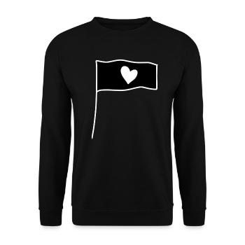 Drapeau Coeur Amour Symbole Forme - Sweat-shirt Unisexe - noir - Devant - Alina (178cm) & Michal (187cm)