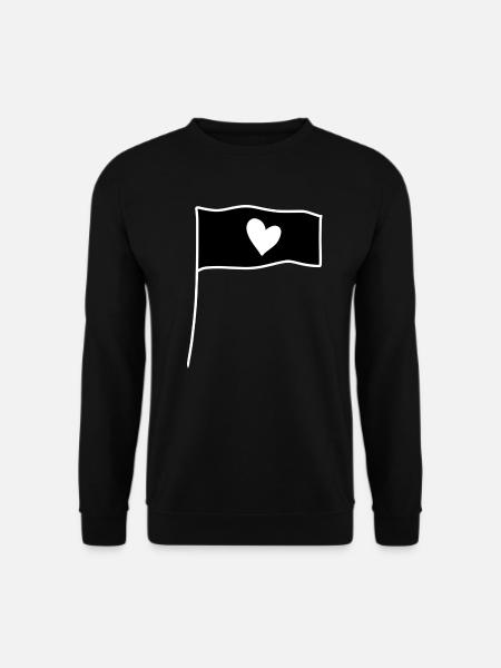 Flag Heart Love Symbol Shape - Unisex Sweatshirt - black