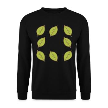 Cadre Feuille Feuilles Vert Forme Nature - Sweat-shirt Unisexe - noir - Devant - Alina (178cm) & Michal (187cm)