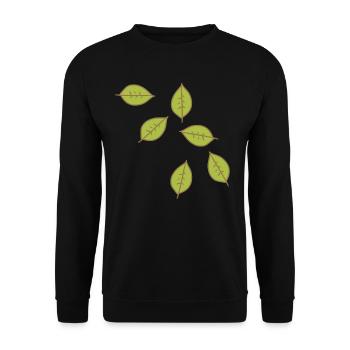 feuille vert motif feuilles icône forme nature - Sweat-shirt Unisexe - noir - Devant - Alina (178cm) & Michal (187cm)