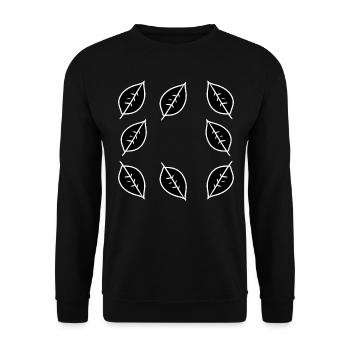 Frame Leaf Leaves Shape Nature - Unisex Sweatshirt - black - Front - Alina (178cm) & Michal (187cm)