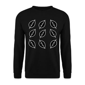 Pattern Leaf Leaves Frame Shape Nature - Unisex Sweatshirt - black - Front - Alina (178cm) & Michal (187cm)