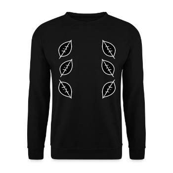 Pattern Leaf Leaves Frame Nature - Unisex Sweatshirt - black - Front - Alina (178cm) & Michal (187cm)