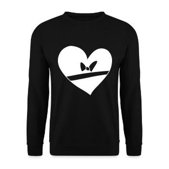 Symbole Coeur Love Loop Line - Sweat-shirt Unisexe - noir - Devant - Alina (178cm) & Michal (187cm)