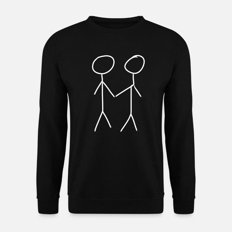 zwei menschen mensch symbol pärchen - Unisex Pullover - Schwarz