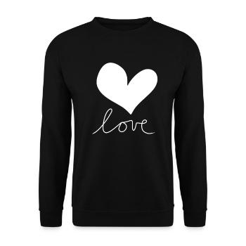 Symbole d’amour du cœur - Sweat-shirt Unisexe - noir - Devant - Alina (178cm) & Michal (187cm)