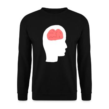 Profil de la tête Humain Côté Cerveau - Sweat-shirt Unisexe - noir - Devant - Alina (178cm) & Michal (187cm)