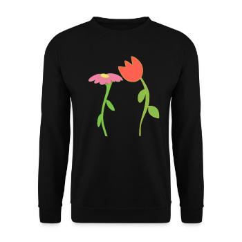 fleur symbole fleur plante rose forme rose rouge - Sweat-shirt Unisexe - noir - Devant - Alina (178cm) & Michal (187cm)