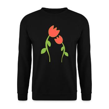 Symbole de fleur fleur plante roses rouges - Sweat-shirt Unisexe - noir - Devant - Alina (178cm) & Michal (187cm)