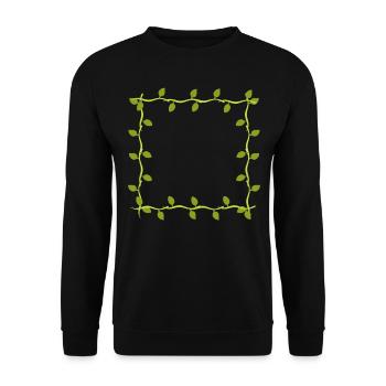 Feuille de cadre Nature à quatre feuilles Line - Sweat-shirt Unisexe - noir - Devant - Alina (178cm) & Michal (187cm)