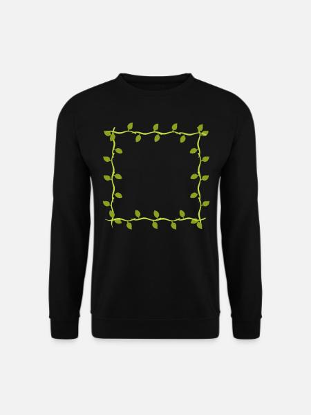 Four Leaves Line Nature Frame Sheet - Unisex Sweatshirt - black