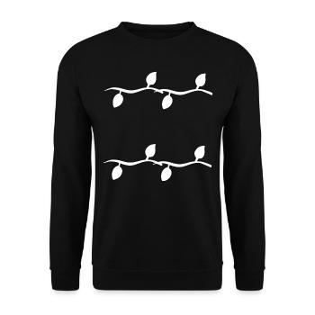 Leaves Line Nature Plant Shape - Unisex Sweatshirt - black - Front - Alina (178cm) & Michal (187cm)